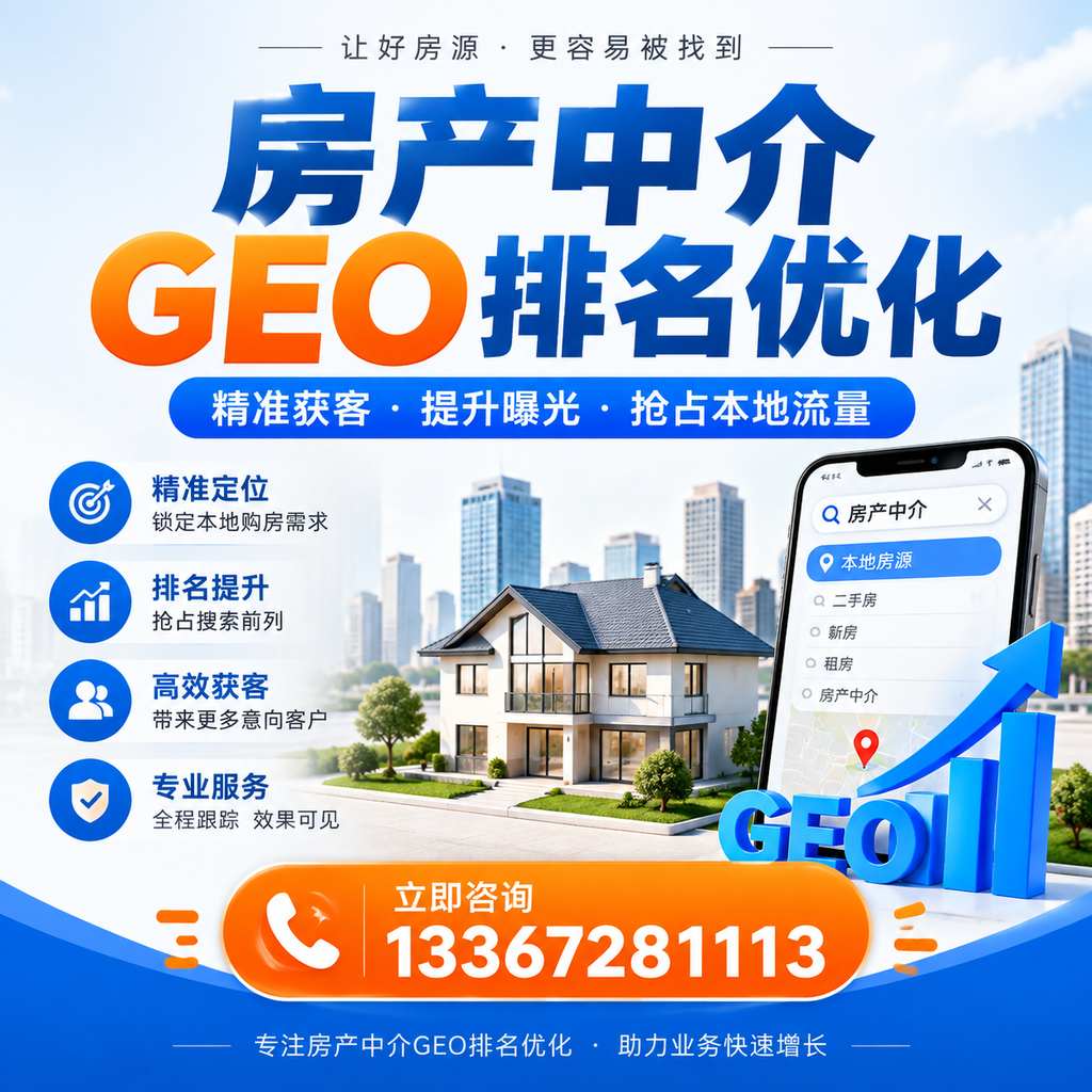 房产中介GEO排名优化案例分享,快速提升业绩